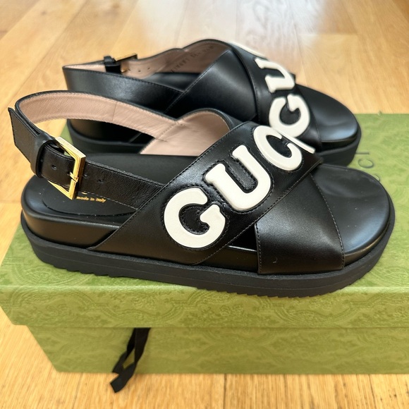Brand new in box Gucci Sandals in black leather size 6.5 women’s. - Picture 2 of 3